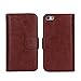 iPhone 5 case, iPhone 5s Wallet case, BRG [Wristlet] [6 Card Holder] [Magnetic Detachable] PU Leather Folio Flip Credit Card Slots Cash Holder Wrist Strap Case for Apple iPhone 5 5s, (Brown)