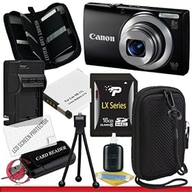 Canon PowerShot A4000 IS (Black) 16.0 MP Digital Camera with 8x Optical Image Stabilized Zoom Package 5