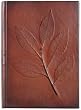 Laural Leaf Brown Genuine Leather Journal, Lined, Gift Boxed, 6x8"