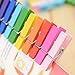 Homeout 4Packs/80Pcs Mini Colorful Natural Wooden Photo Paper Peg Pin Clothespin Craft Clips