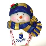 2 MLB Kansas City Royals Musical Light-Up Snowman Christmas Ornaments 2.75"