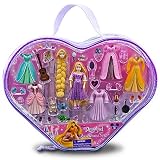 Disney 36 Piece Deluxe Tangled Rapunzel Fashion Set Featuring 6 Rapunzel Dresses, 6 Pairs of Shoes, 2 Changeable Princess Rapunzel Heads, Pascal, Bunny, Frying Pan and MoreIMAGE