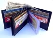Mens Black Leather Wallet Lamb Bifold Triple Window 786