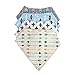 Nibble Baby Bandana Drool Bibs Unisex 4-Pack Absorbent Cotton Cute Baby Gift for Boys & Girls (Arrows & Triangles Set)