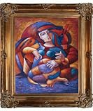 Art Reproduction Oil Painting - Abstract: Inferno of Thoughts with Renaissance Bronze Frame - Bronze Finish - 30 X 34 - Hand Painted Framed Canvas Art