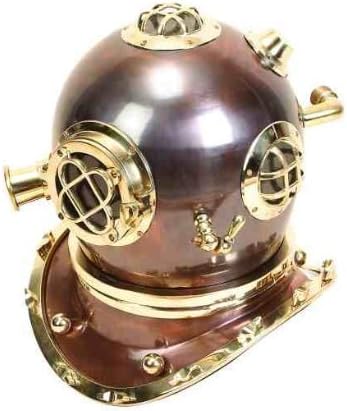 EcWorld Enterprises 7728215 Full Size Antique Reproduction U.S. Navy Mark V Brass Diving Helmet by ecWorld Enterprises