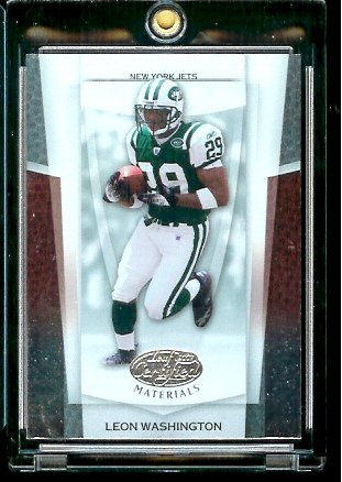 2007 Leaf Certified Materials Football # 94 Leon Washington - New York Jets - NFL Trading Card
