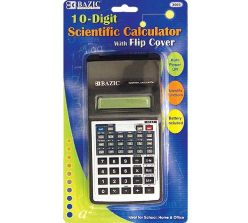 Bazic 10-Digit Scientific Calculator with Flip Cover (Case of 48) (3003-48)