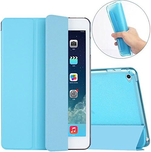 ipad Mini 4 Case, Century Mall Apple Ipad Mini 4 Soft TPU Case Smart Eather Case Cover,Super Slim Cover back and Update Auto Sleep/wake for Apple New Ipad Mini 4 Case (ipad mini 4, blue)