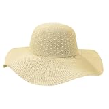 Coolibar UPF 50+ Womens Packable Wide Brim Sun Hat (Natural - One Size)