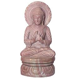 Buddha Statue Stone Carving Collectible Figurines 2 x 2 x 4.25 inches (sos378)