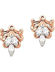 Pair of 18K Rose Gold Diamond Earring Jackets - 0.30 Ct. -- LIFETIME WARRANTY
