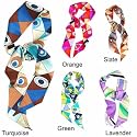 L. Erickson USA Elastic Loop Headband - Hip Geo 100% Silk Print