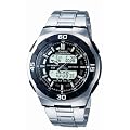 Casio CASIO Collection - Reloj anal�gico - digital de caballero de cuarzo con correa de acero inoxidable plateada (cron�metro, alarma, luz) - sumergible a 100 metros
