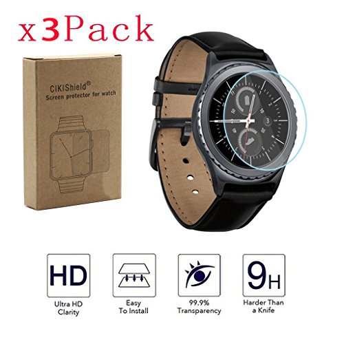 Cikishield-[3-pack]samsung Gear S2 Screen Protector Anti-bubble High Definition-lifetime Replacements Warranty (Glass HD)