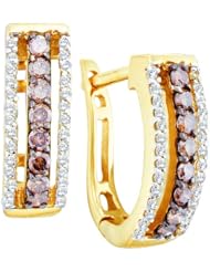 14K Yellow Gold 0.48CT Brown Diamond Fashion Earring