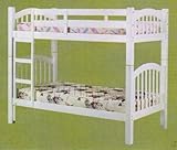 Twin Size Wood Bunk Bed White Finish