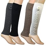 Hand Crochet Flower Fashion Ribbed Knit Soft Acrylic Leg Warmer
