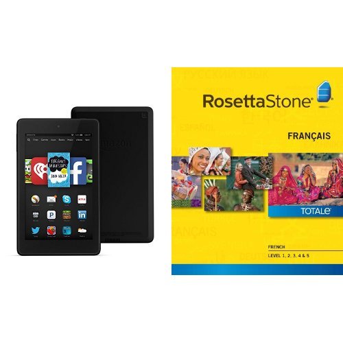 Rosetta Stone French Level 1-5 Set for Mac [Download] and Fire 6 HD Bundle