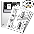 LiteTite 200 Half Sheet Shipping Labels, 5.5 x 8.5 Inches (2-Up, 100-Sheets, 200-Labels) (Same Size as Avery 5126, 05126, 8128, 08126)