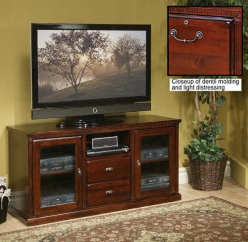 Kathy Ireland Home by Martin Huntington Club 63-1/4-Inch Full-Sized Tall Entertainment TV Console; 31-Inch Height