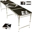 Beer Pong Table Black 8 FEET - Portable with Bottle Opener & 6 Pong Balls !