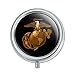 Marine Corps USMC Golden Logo on Black Eagle Globe Anchor Officially Licensed Pill Case Trinket Gift Box