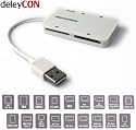 deleyCON All in One Cardreader USB 2.0 Kartenleser Weiß Kartenlesegerät für Speicherkarte inkl. microSd / microSDHC Steckplatz - SD / SDHC / M2 / MS / XD