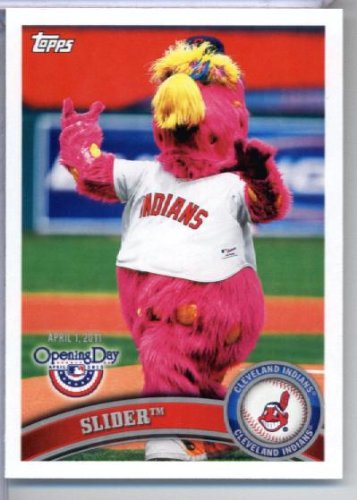 2011 Topps Opening Day Mascots Baseball Card #M7 Slider  - Cleveland Indians - MLB Trading Card  In A Protective Screwdown Display Case!