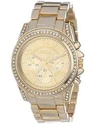 Breda Womens 2288_gold "Ultra Femme" "Ultra Femme" Rhinestone Accented Gold Metal Runway Watch