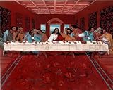 The Last Supper Black (Jesus Christ) Art Poster Print - 16" X 20"