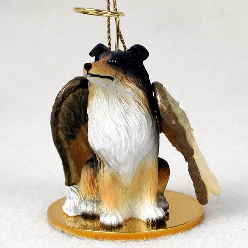 COLLIE DOG Tri Colored Tiny Angel FIGURINE DTA23B