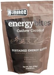 Simbree Oat Energy Cashews Coconut  Bites, 6-Ounce Pouches (Pack of 6)