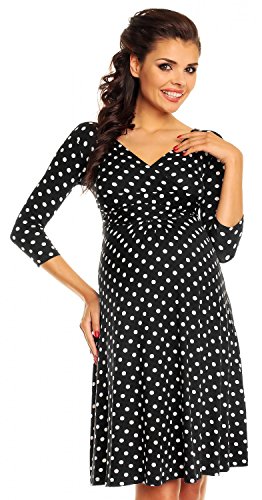 Zeta Ville Womens Maternity Wrap V-neck Polka Dot Dress Summer Spot Dress 017c