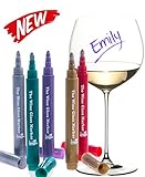 The Original Wine Glass Markers - (Set of 5 Wine Markers) - Vibrant Colors - Wine Glass Charms - Fun Wine Accessories - Write on any glassware - Easy Erasable - 100% Satisfaction Guarantee