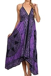 Embroidered Cotton/Viscose Halter Empire   Waistline Summer Evening Dress 