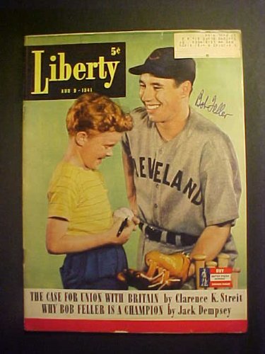 Bob Feller Cleveland Indians Autographed August 9, 1941 Liberty Magazine