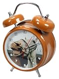 : Zeon Wacky Waker Horse Twin Bell Alarm Clockwith Actual Horse Sound. Stylish Brown Case with Enamel Finish
