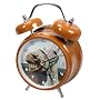 Zeon Wacky Waker Horse Twin Bell Alarm Clockwith Actual Horse Sound. Stylish Brown Case with Enamel Finish