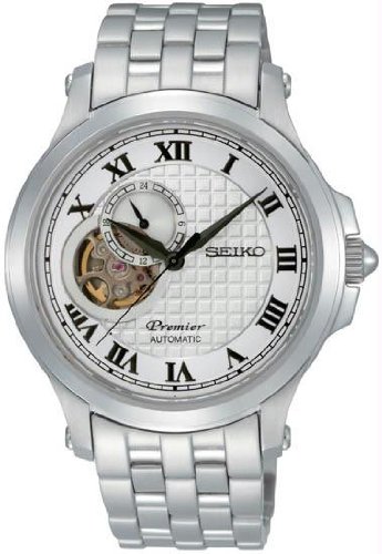Seiko Mens SSA021 Stainless Steel Analog with White Dial Watch Seiko Mens SSA021 Stainless Steel Analog with White Dial Watch