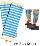 My Little Legs baby leg warmers (#14) blue cream stripes