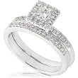 5/8ctw Princess Diamond Wedding Ring Set in 14kt White Gold (HI/I1)