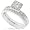 5/8ctw Princess Diamond Wedding Ring Set in 14kt White Gold (HI/I1) - Size 5.5