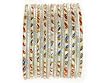 Beachcombers! Ethnic Glass Indian Wedding Bridal Bollywood Bangles Belly Dance Bracelets Set Silver