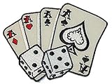 IMAGE OF Poker Hand 4 Aces & Lucky 7 Dice Embroidered iron on Patch