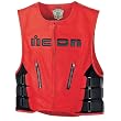 Icon Regulator Men's Leather On-Road Motorcycle Vest - Red