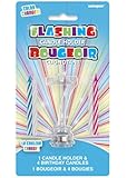 Unique Color Changing Flashing Number 7 Birthday Candle Holder-1 candle holder & 4 birthday candles