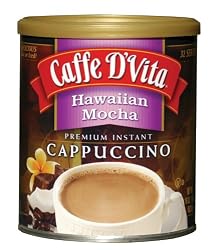 Caffe D'Vita Hawaiian Mocha Cappuccino Mix, 16-Ounce Canisters (Pack of 6)