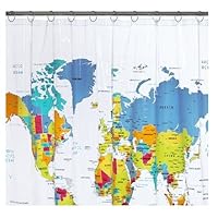 World Map Shower Curtain - 72x72'