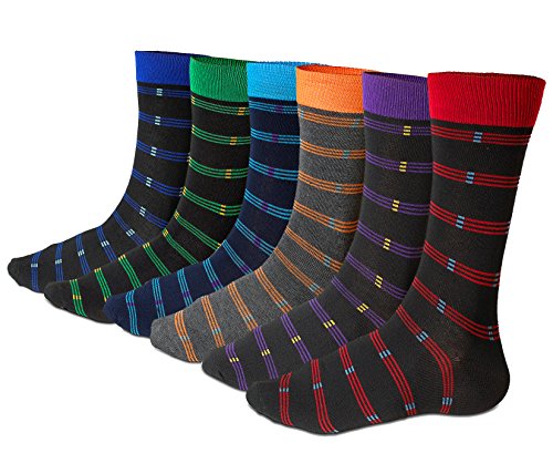Mens Dress Socks Multi-color Pattern 6-pack By DEBRA WEITZNER
